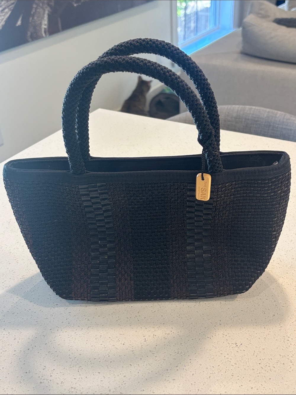 Elliott Lucca The Sak Black & Brown Woven Tote Bag